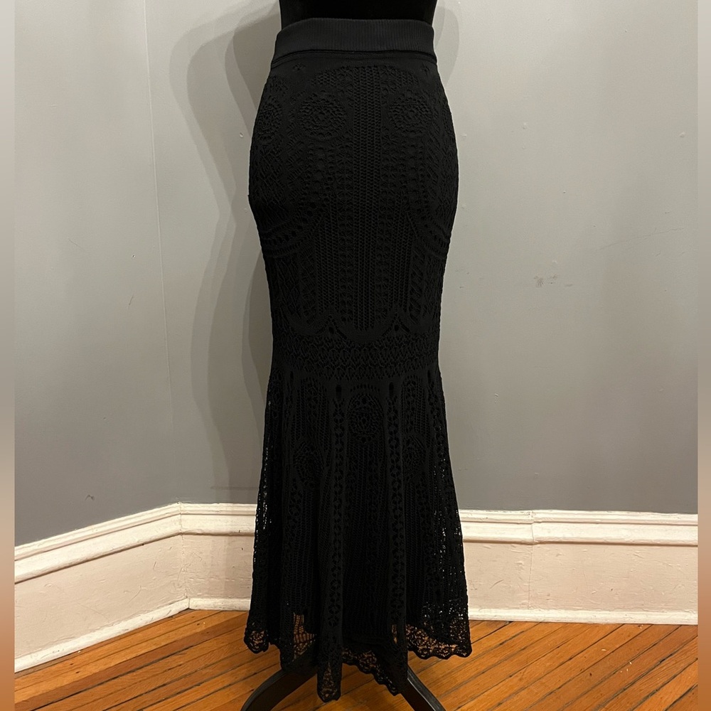 BNWT Alexander McQueen Black Patchwork Lace Midi Skirt, size S - Picture 2 of 12